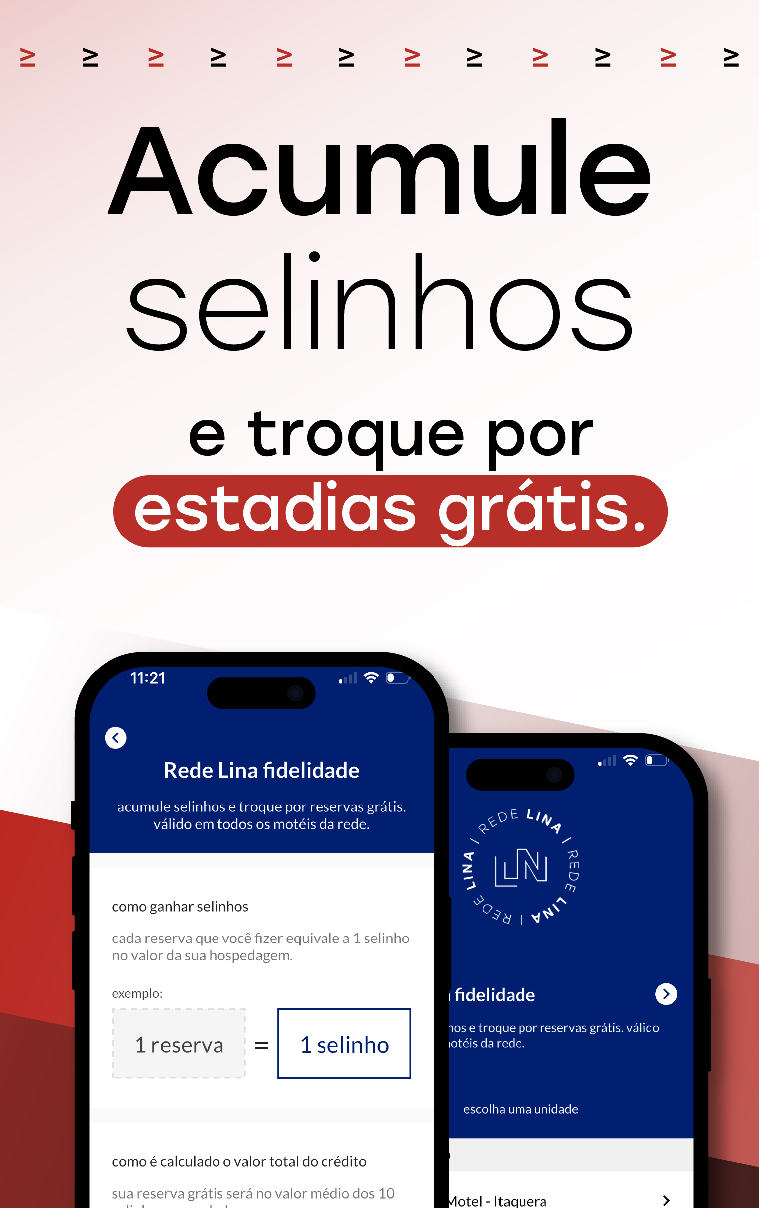 programa de fidelidade disponível no App Rede Lina e Único!
